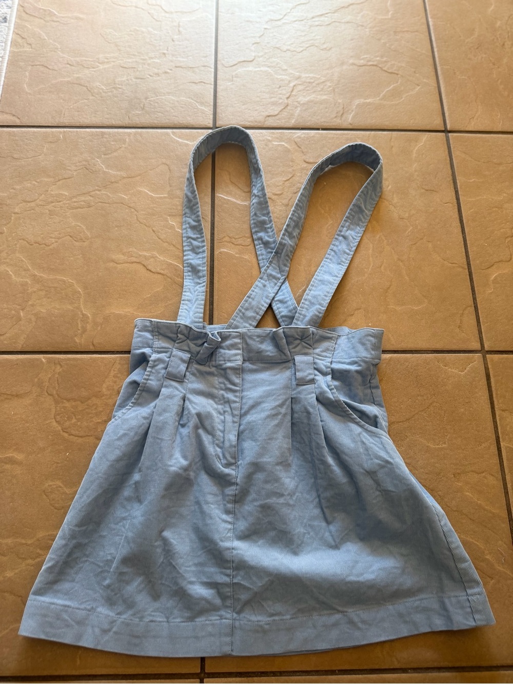 Urban Outfitters Light Blue Ribbed Overalls Top